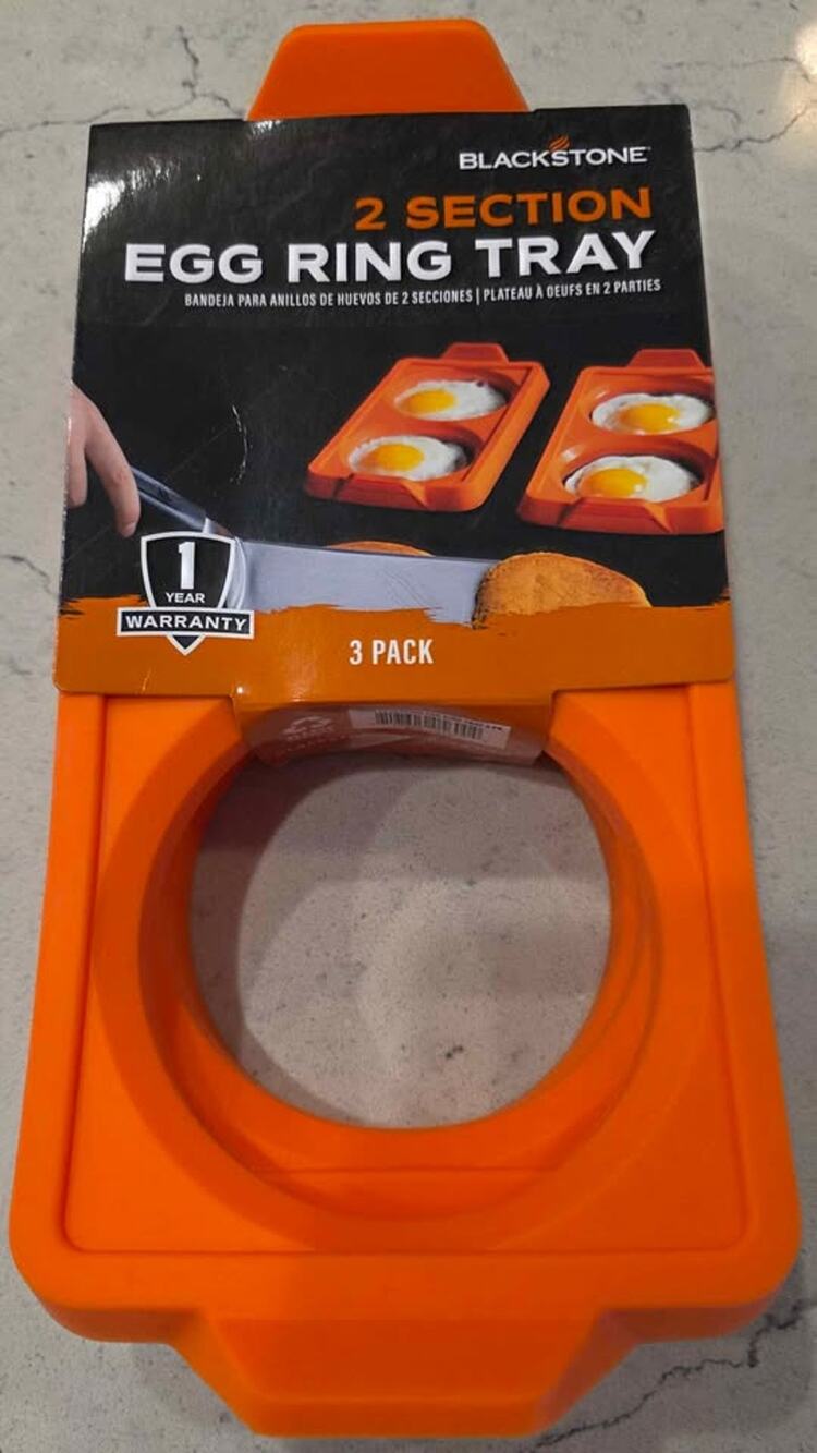 New Blackstone 2 Section Egg Ring Tray 3-Pack